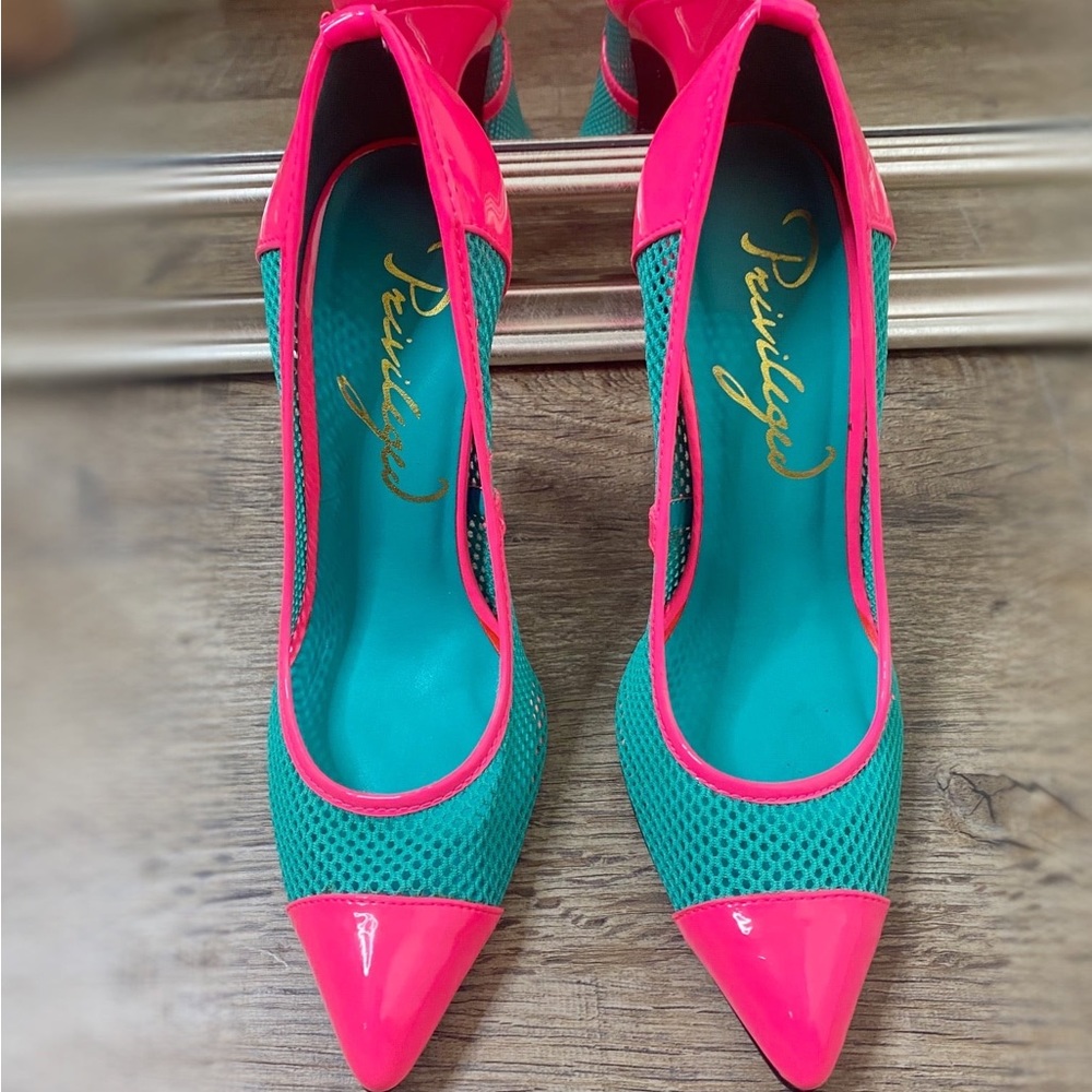 Privileged Neon Mesh Pumps